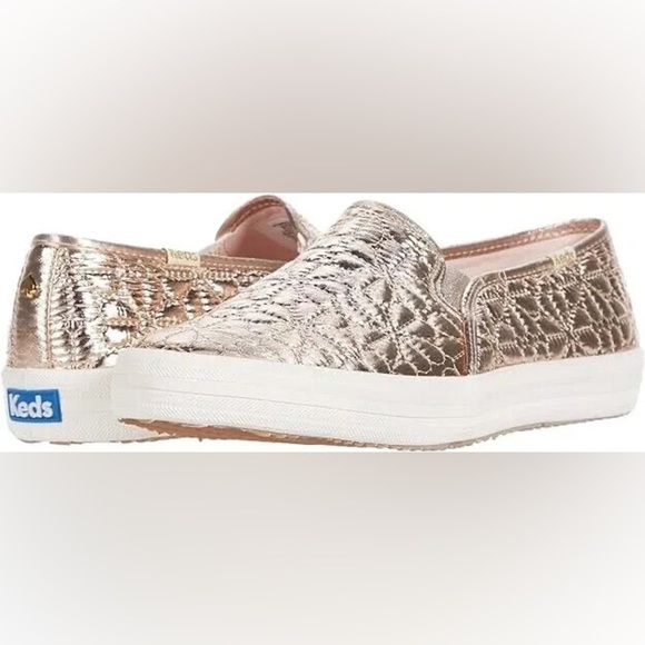 Kate Spade x Keds new york Women's Double Decker Quilted Loafers Champagne Sz 7 - Picture 1 of 10